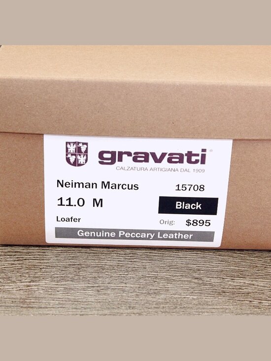 $895 GRAVATI Arthur Beren 11 M Genuine PECCARY Black 15708 * add $15 Trees